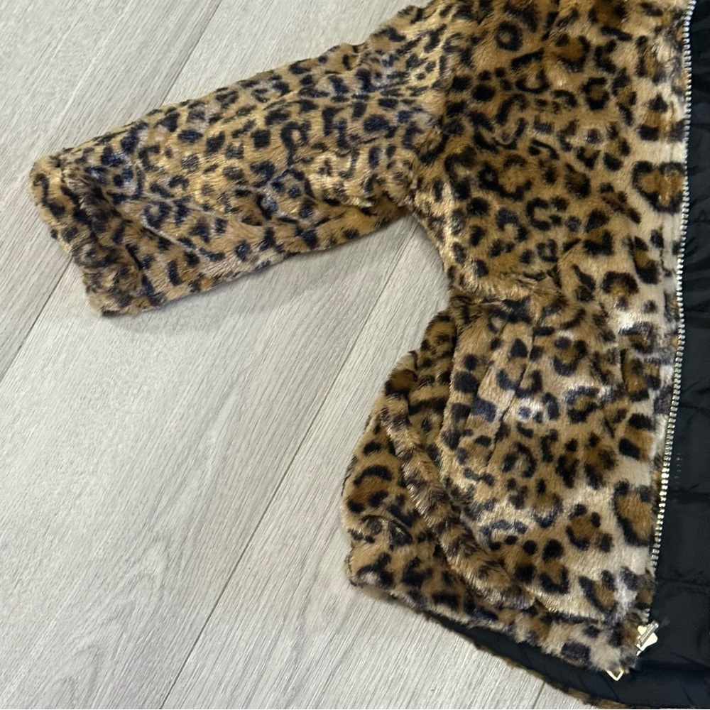 DKNY Black Puffer Reversible Jacket with Leopard Lining - Picture 12 of 12